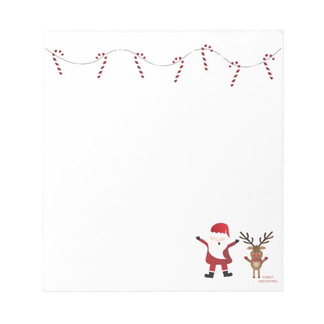 Bloc-note Noël Père Noël Reindeer Sucres de canne (Devant)
