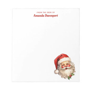 Bloc-note Noël rétro Holly Jolly Santa Claus