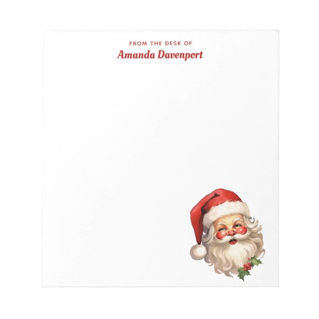Bloc-note Noël rétro Holly Jolly Santa Claus (Devant)
