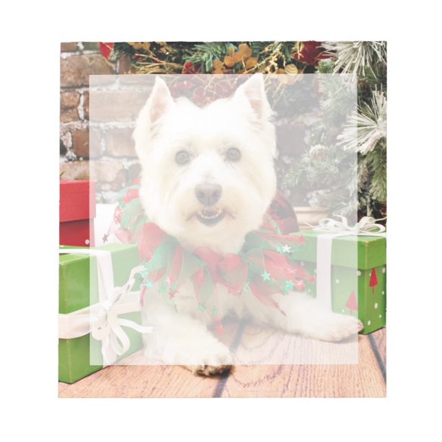 Bloc-note Noël - West Highland Terrier - Abby (Devant)