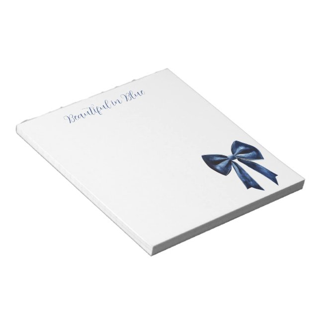 Bloc-note Nœud Bleu Beau Blanc (Incliné)