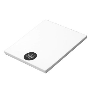 Bloc-note Noir & Blanc Simple Monogramme Classique tendance