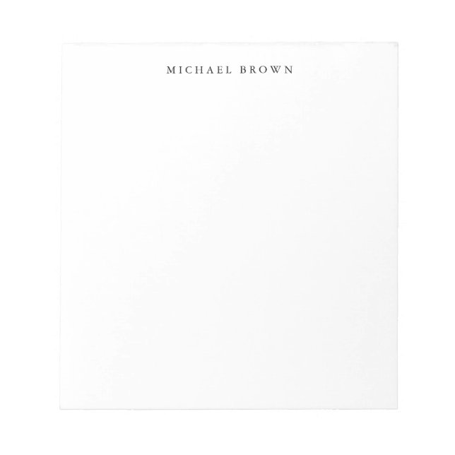 Bloc-note Noir Blanc Unique Classique Élégant Plain (Devant)