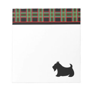Bloc-note Noir Plaid Scottish Terrier Notepad