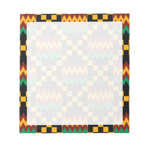 Bloc-note Noir Rouge Jaune Vert Kwanzaa Tissu Kente