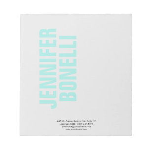 Bloc-note Nom bleu moderne minimaliste professionnel audacie