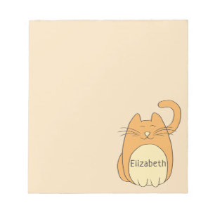Bloc-note Nom d'ajout de chat de dessin  Beige