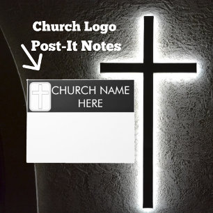 Bloc-note Nom de l'église avec le pasteur croisé chrétien