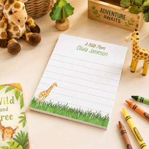 Bloc-note Nom de l'enfant fantaisiste GIRAFFE Ligné 
