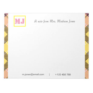 Bloc-note Nom de script professionnel élégant Monogram Tarta