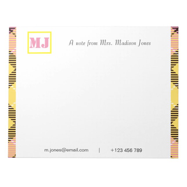 Bloc-note Nom de script professionnel élégant Monogram Tarta (Devant)