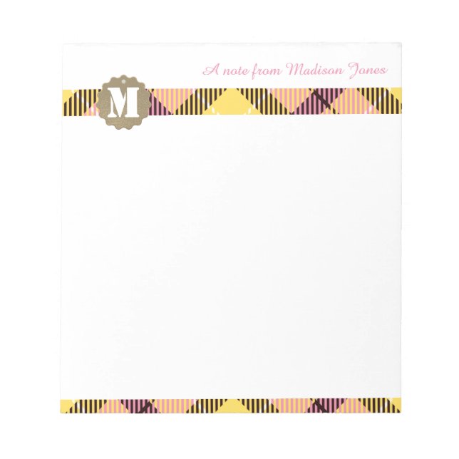 Bloc-note Nom de script professionnel Monogramme moderne Tar (Devant)