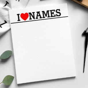 Bloc-note Nom du coeur