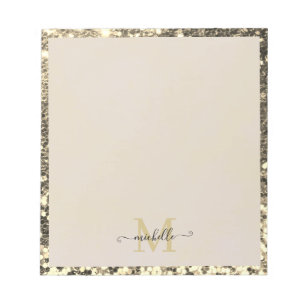 Bloc-note Nom du monogramme de la Parties scintillant d'or