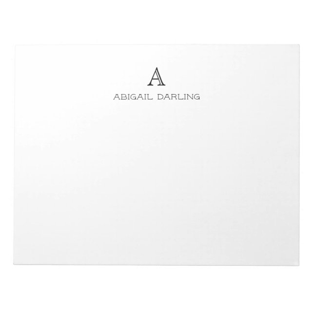 Bloc-note Nom du monogramme traditionnel (Devant)