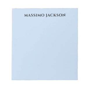 Bloc-note Nom minimaliste moderne bleu pâle professionnel