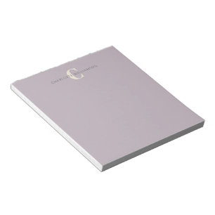 Bloc-note Nom Monogramme élégant Chic Dusty Lilac