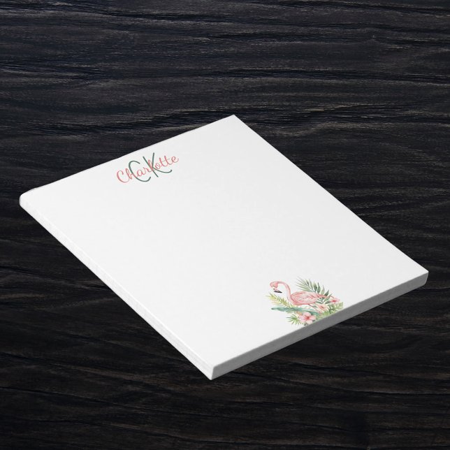 Bloc-note Nom monographique tropical flamingo rose (Créateur téléchargé)