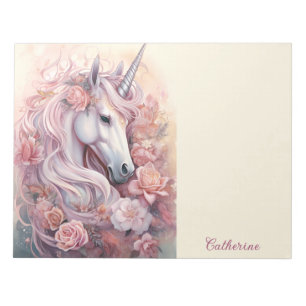 Bloc-note Nom personnalisé belle licorne