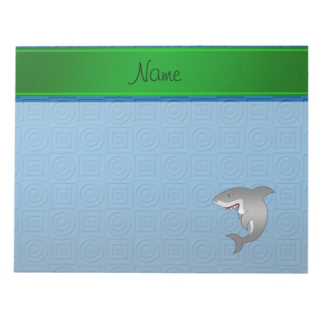 Bloc-note Nom personnalisé colle de requin géométrique (Devant)