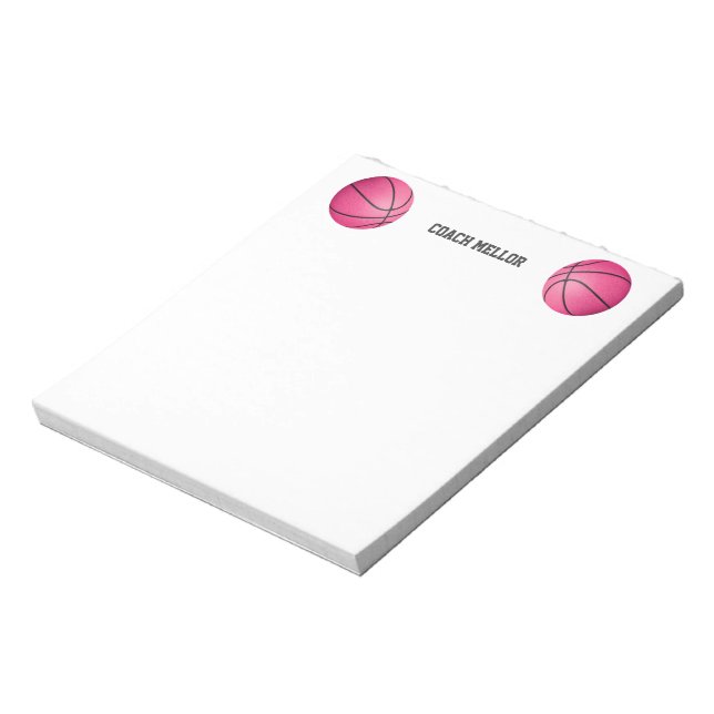 Bloc-note nom personnalisé de l'entraîneur de basket-ball de (Tourné)