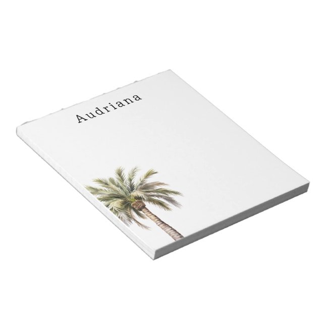 Bloc-note Nom personnalisé de palmier tropical (Incliné)