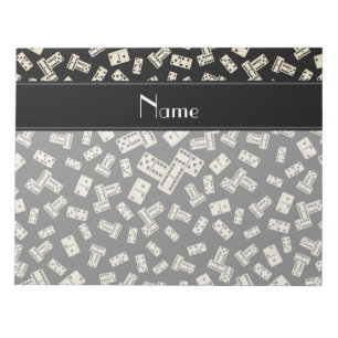 Bloc-note Nom personnalisé dominos noirs
