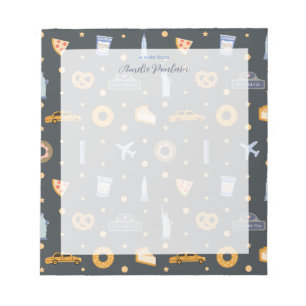 Bloc-note Nom personnalisé du motif NYC gris foncé