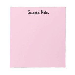 Bloc-note Nom personnalisé écriture moderne girly rose