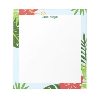 Bloc-note Nom personnalisé floral moderne élégant