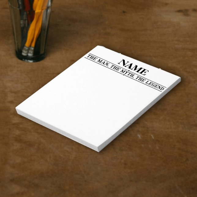 Bloc-note Nom Personnalisé L'Homme Le Mythe La Légende (Créateur téléchargé)