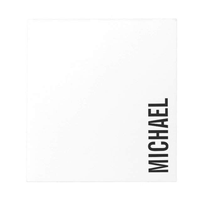 Bloc-note Nom personnalisé minimaliste moderne (Devant)