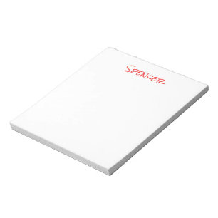 Bloc-note Nom personnalisé minimaliste monogramme 