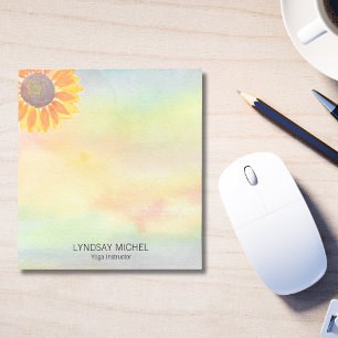 Bloc-note Nom personnalisé Professeur de Yoga Tournesol