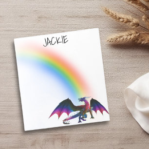 Bloc-note Nom personnalisé Rainbow Dragon