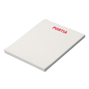 Bloc-note Nom personnalisé rouge clair gris clair