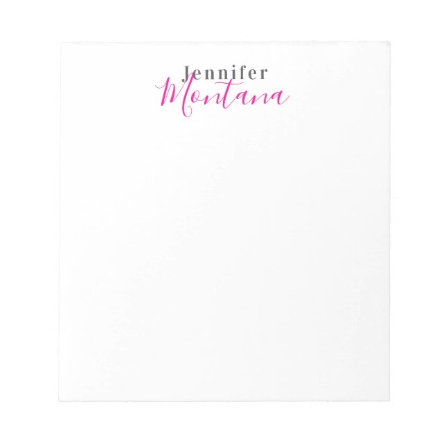 Bloc-note Nom professionnel élégant moderne minimaliste (Devant)