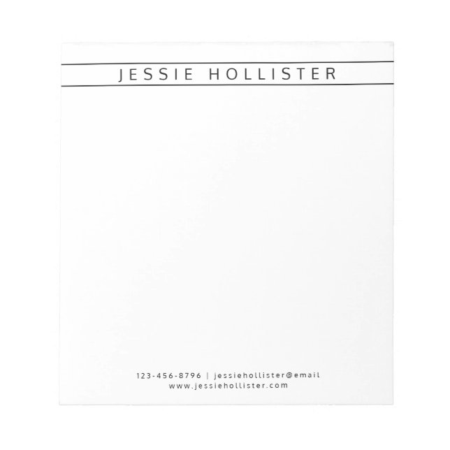 Bloc-note Nom professionnel et informations (Devant)