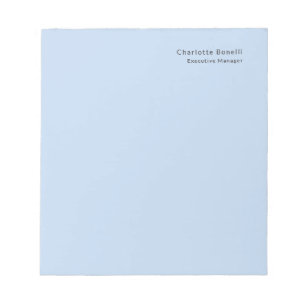 Bloc-note Nom Professionnel Moderne Minimaliste Bleu