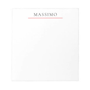 Bloc-note Nom propre décoration chic simple uni noir blanc