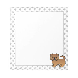 Bloc-note Norfolk Terrier Rouge Chien de Dessin Animé Mignon