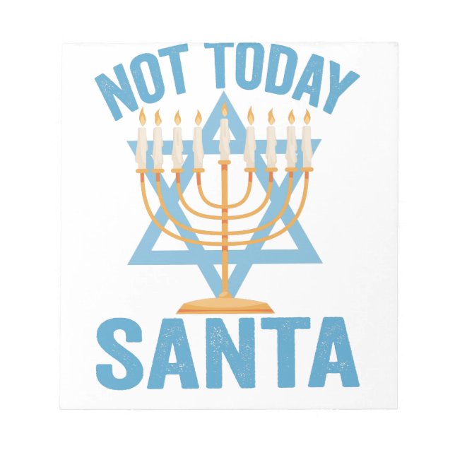 Bloc-note Not Today Santa Jewish Hanukkah Holiday Menorah (Devant)
