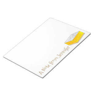 Bloc-note Note de la barre de Carré personnalisée citron jau