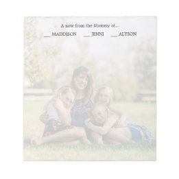Bloc-note "Note de la maman de", Photo personnalisée couleur