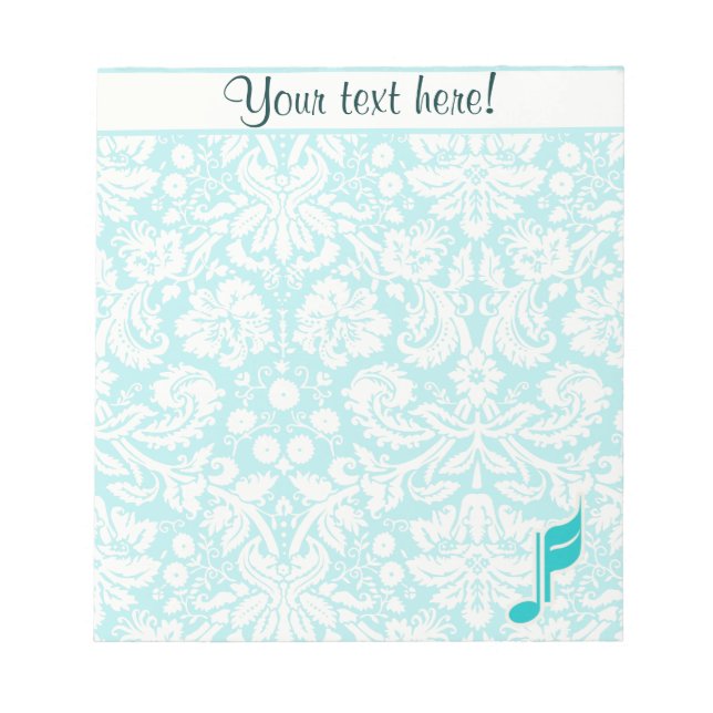 Bloc-note Note de musique turquoise (Devant)