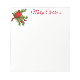 Bloc-note Notepad de Noël - Cardinal rouge