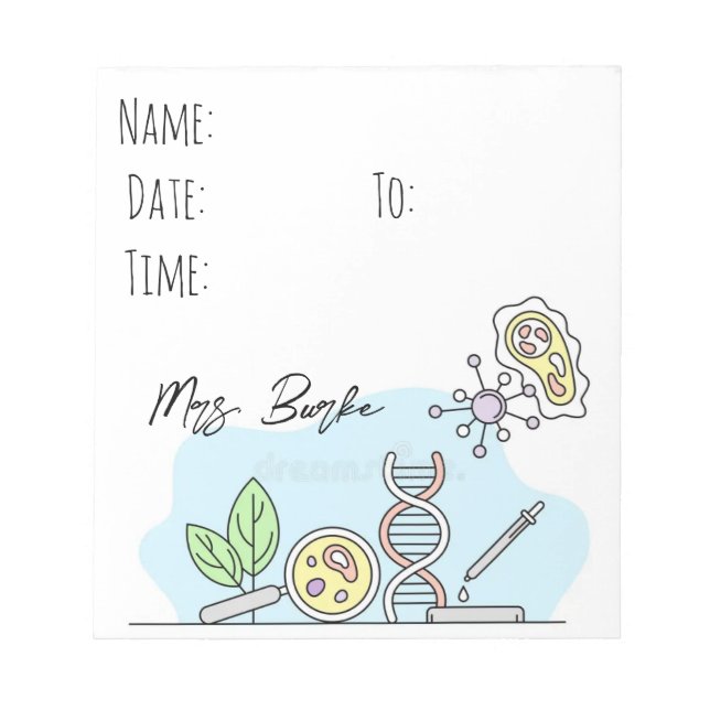 Bloc-note Notepad pour professeur de biologie (Devant)