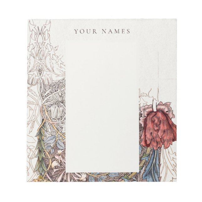 BLOC-NOTE NOTEPAD : WILLIAM MORRIS : HONEYSUCKLE + TULIP (Devant)