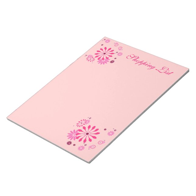 BLOC-NOTE NOTEPADS DESIGNER - LISTE DE COMMERCES - FLEURS RO (Incliné)