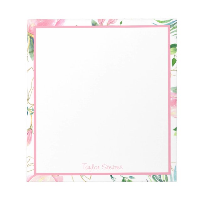 Bloc-note Notepads floraux personnalisés (Devant)